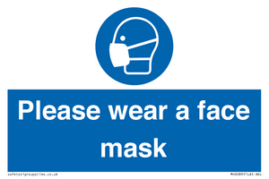 Please wear a face mask